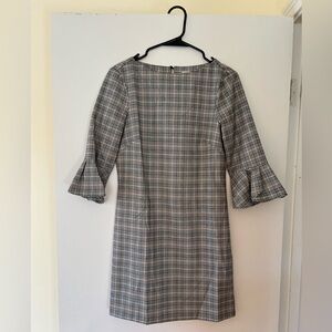 H&M Black and White Plaid Long Sleeve Dress